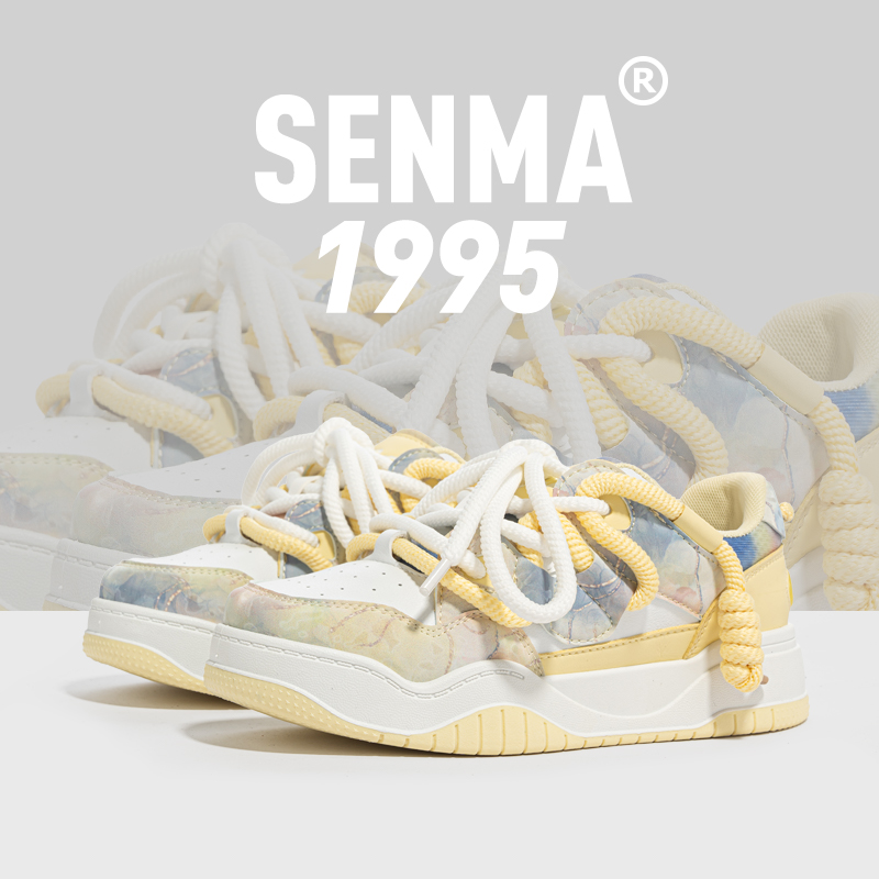 SENMA/森马女鞋新款春秋男女同款情侣板鞋小众原创厚底运动面包鞋