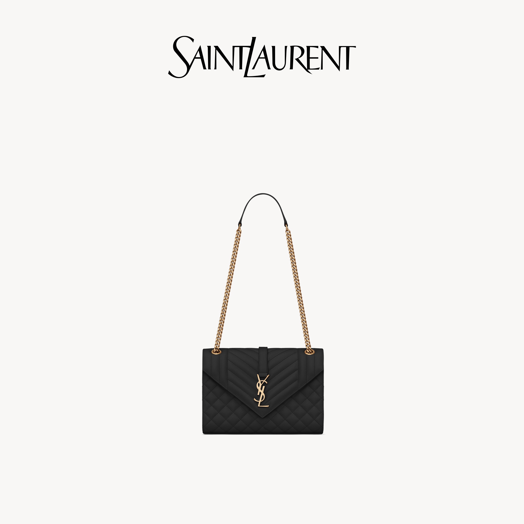 YSL/圣罗兰 女士黑色ENVELOPE中号手袋ysl包ysl包包