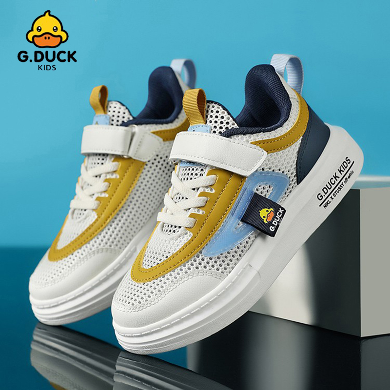 G.Duck小黄鸭童鞋男童运动鞋春夏小童单网透气软底女宝宝儿童白鞋