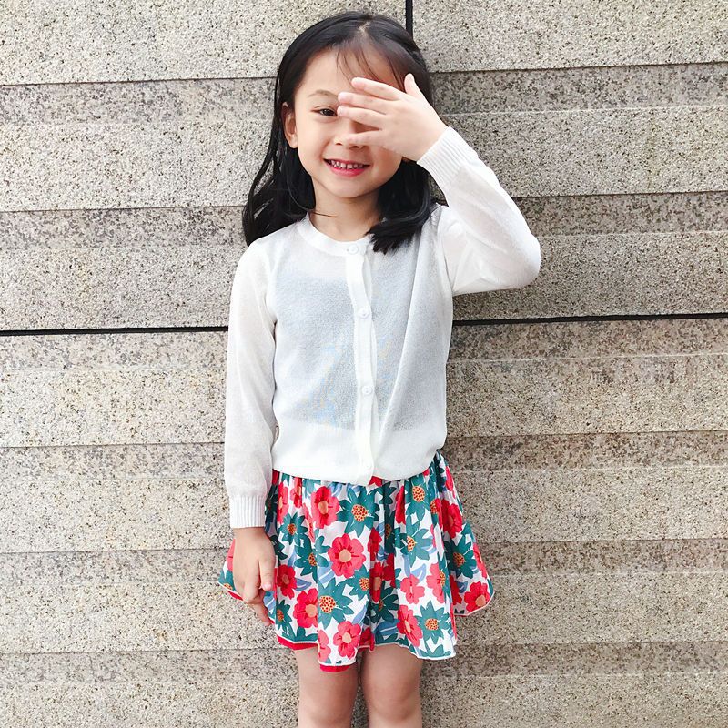 防晒衫女童2025夏季新款儿童纯色针织开衫宝宝薄款百搭空透气