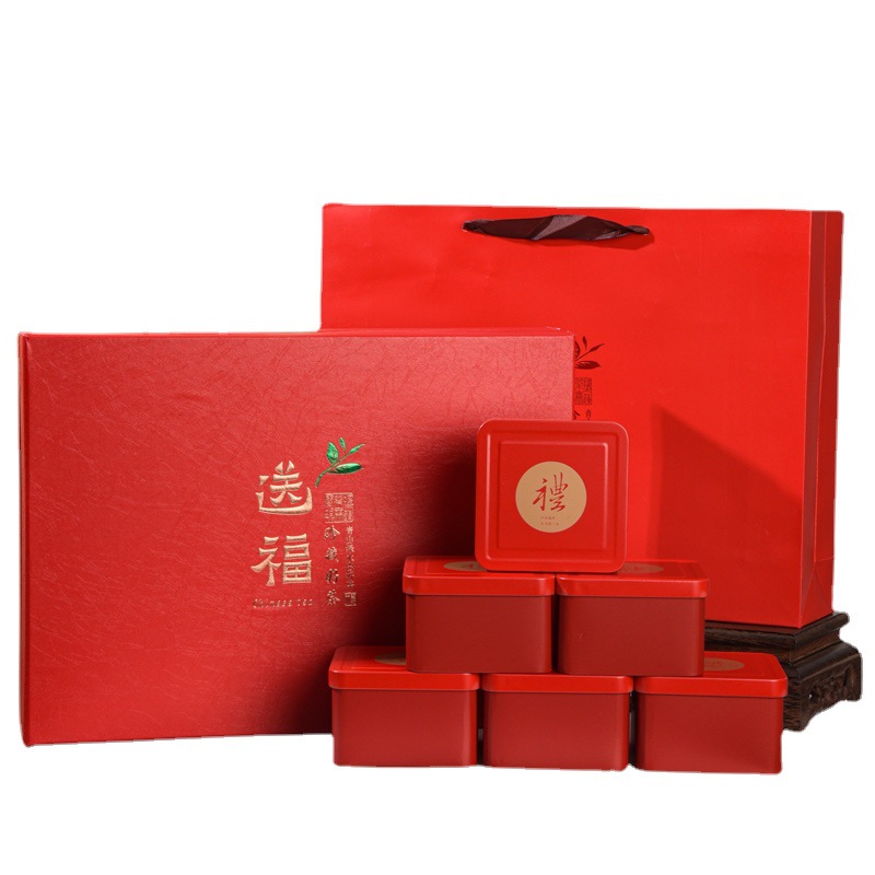 春节新年龙年礼盒大红袍小种红茶奶香乌龙铁观音袋装铁盒茶叶批发     1盒
