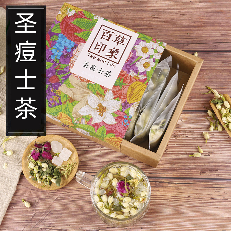 源头厂家批发圣痘士茶玫瑰茉莉薄荷花草茶茶包金银花组合花茶代发
