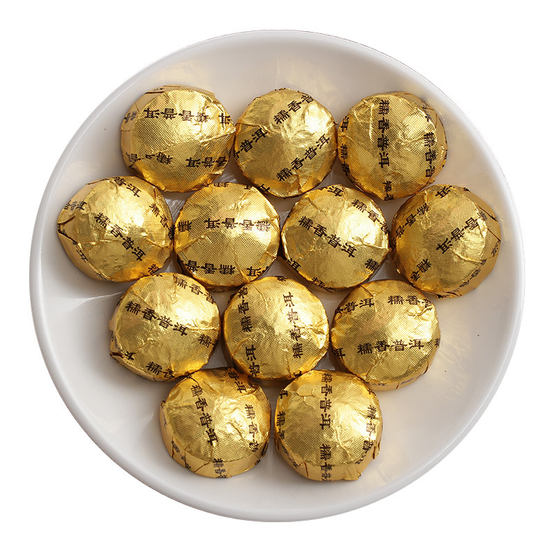 厂家批发云南糯米香普洱茶小沱茶陈年普洱熟茶糯香小金沱500g散装   1斤
