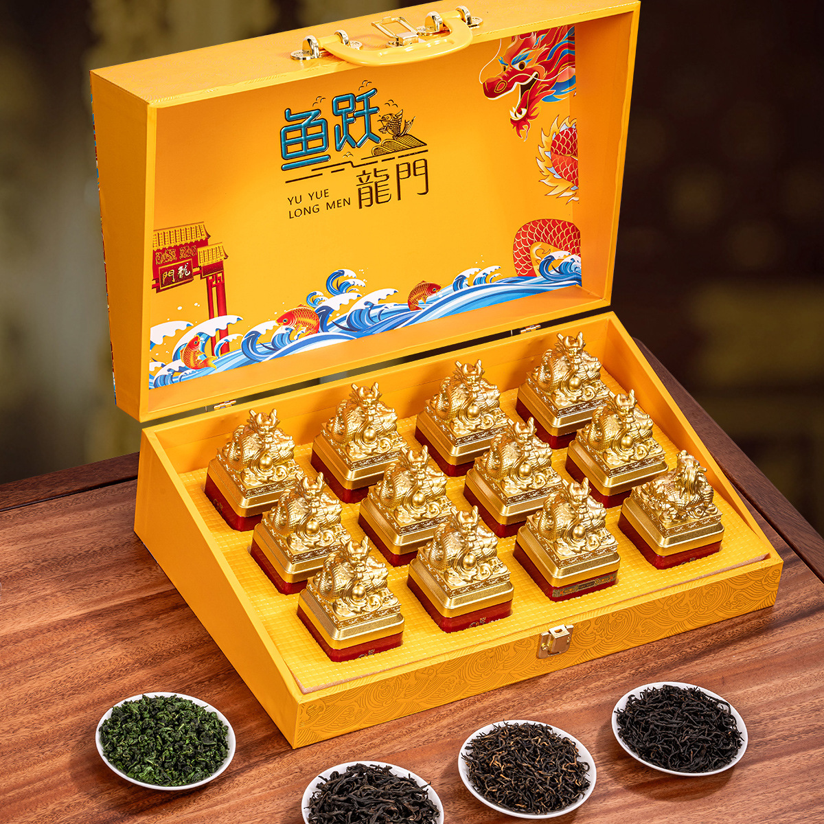 高级龙头罐茶叶礼盒装金骏眉正山小种大红袍铁观音茶具套装伴手礼    1盒
