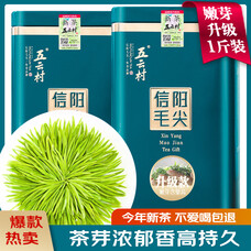 新茶叶信阳毛尖500g绿茶雨前特级嫩芽2罐共1斤自己喝带礼袋盒