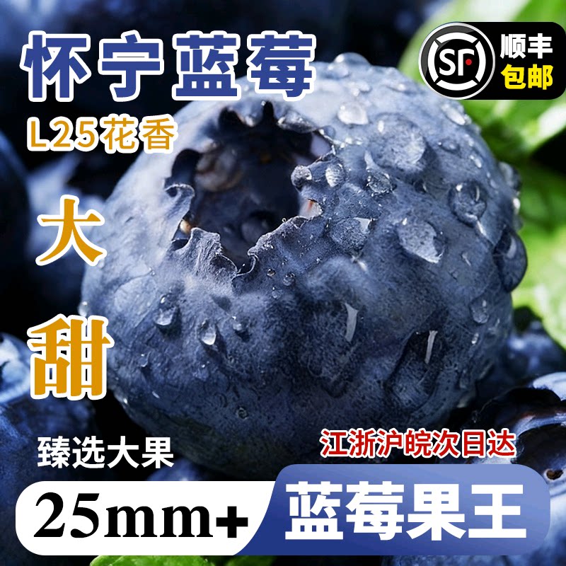 怀宁蓝莓鲜果现摘特大果花香脆甜蓝莓多汁孕妇水果整箱顺丰京包邮