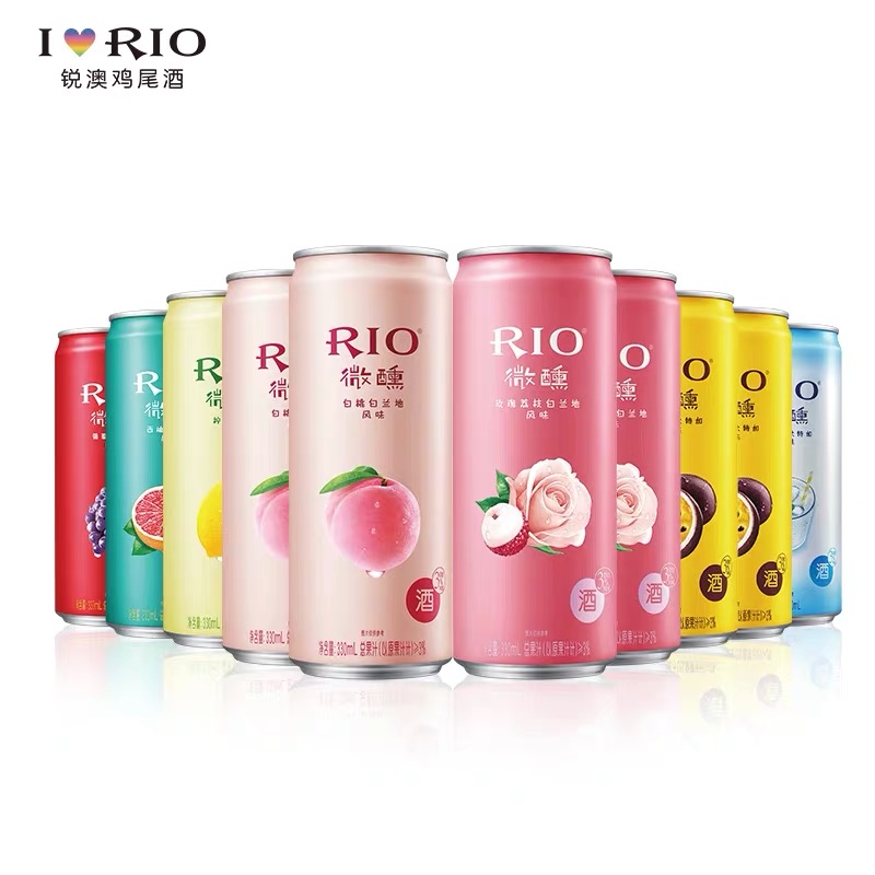 RIO锐澳微醺鸡尾酒3度9口味茶酒年货洋酒果酒330ml*8罐白桃乳酸菌